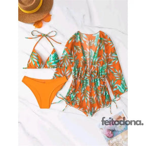 Conjunto Biquíni + Saída Livorno Laranja / P