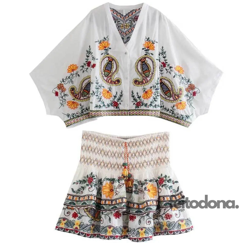 Conjunto Bordado Indian / Pp