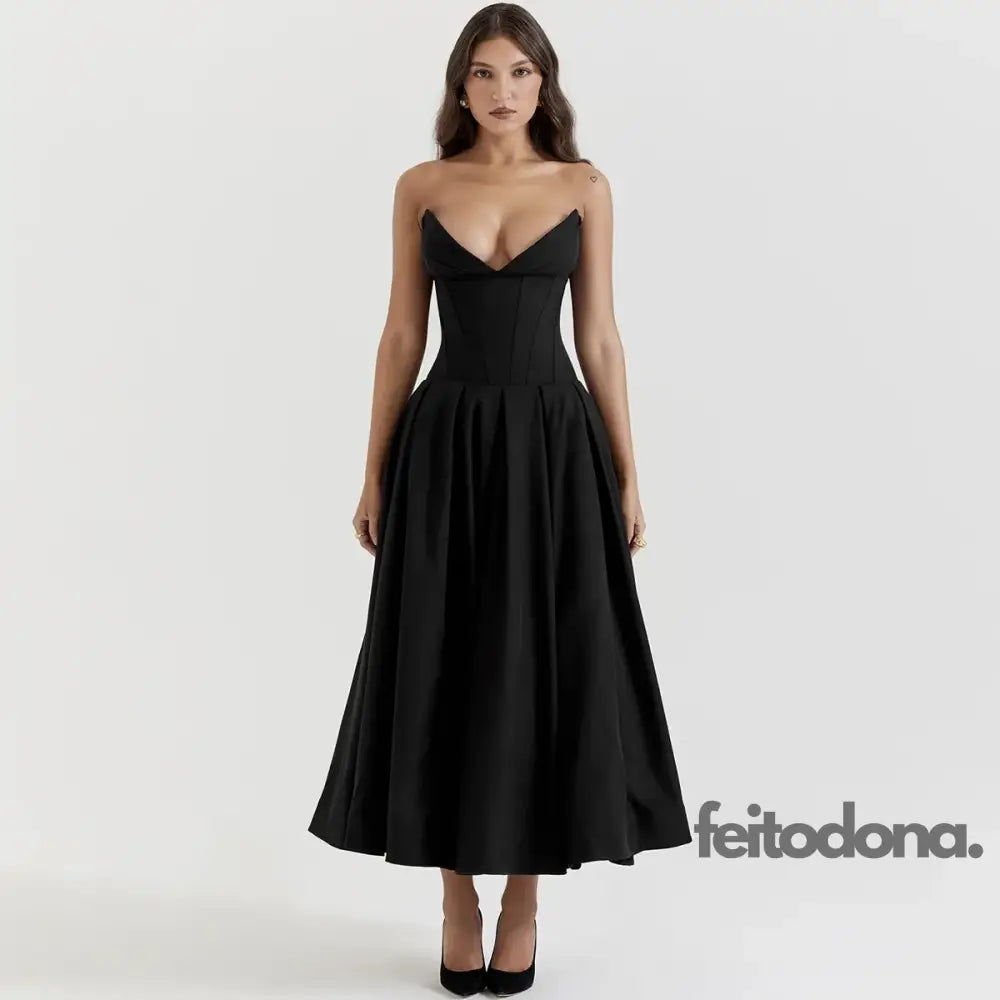 Mingmingxi Strapless Formal Occasion Dress Black Sexy Bodycon Corset Party Dresses A Line Elegant